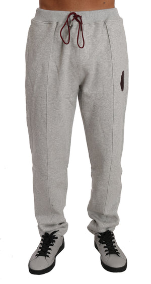 Billionaire Italian Couture Gray Cotton Sweater Pants Tracksuit