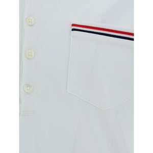 Thom Browne White Cotton Polo Shirt