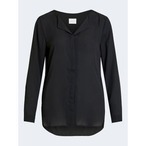 Vila Clothes Black Polyester Blouse