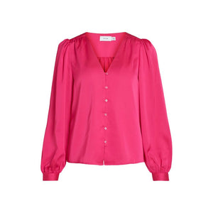 Vila Clothes Pink Polyester Blouse