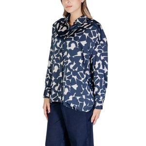 ICHI Blue Polyester Blouse
