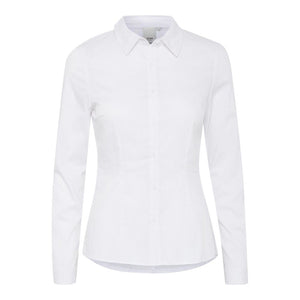 ICHI White Cotton Blouse