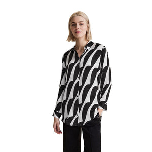 Street One Black And White Viscose Blouse