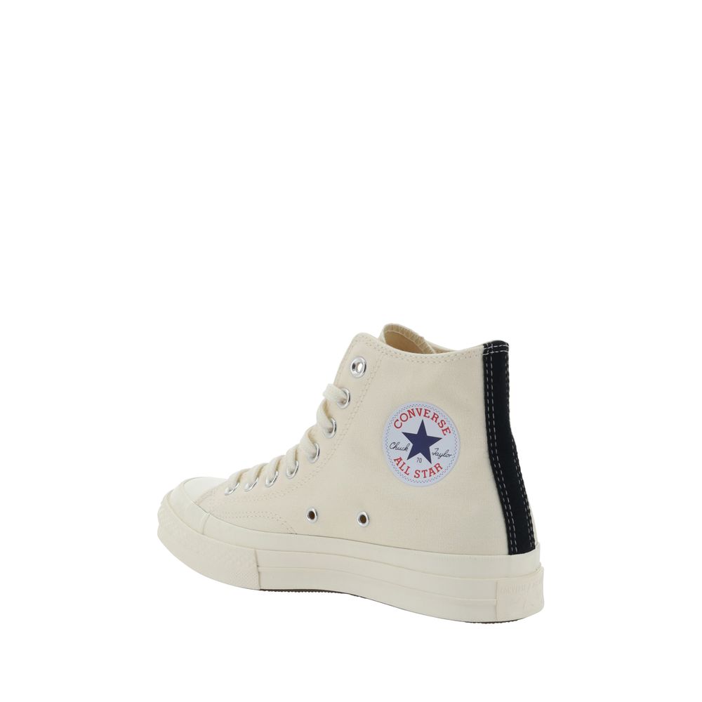 Comme Des Garçons Play x Converse White Rubber High Top Sneakers