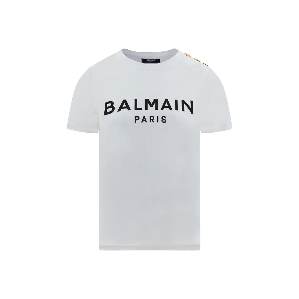 Balmain White Cotton T-Shirt
