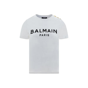 Balmain White Cotton T-Shirt