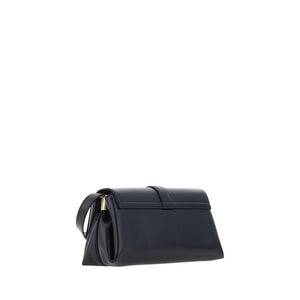 Ferragamo Black Calf Leather Bos Taurus Shoulder Bag
