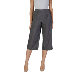 Vero Moda Black And White Polyester Cropped Pants