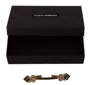 Dolce & Gabbana Gold Plated 925 Sterling Silver Crystal Collar Stop Brooch