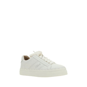 Chloé White Calf Leather Bos Taurus Low Top Sneakers