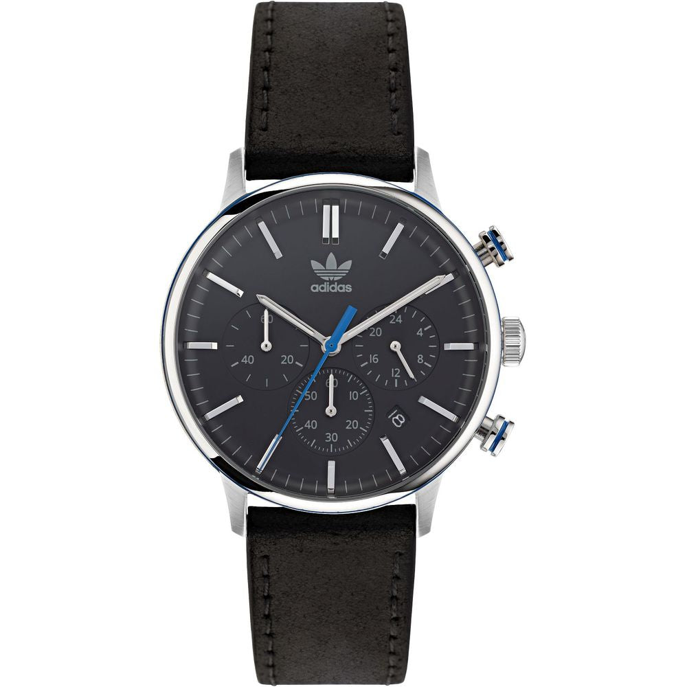 Adidas Black Leather Dress Watch