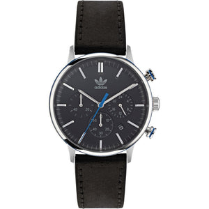 Adidas Black Leather Dress Watch