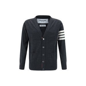 Thom Browne Gray Fleece Wool Cardigan