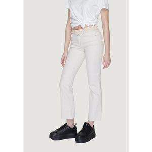 Vero Moda Beige Cotton Bootcut Jeans