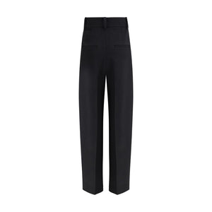 Khaite Black Viscose Casual Pants