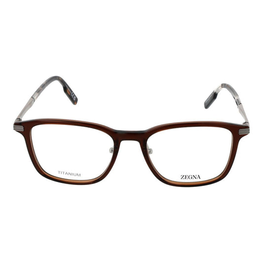 Ermenegildo Zegna Brown Plastic & Titanium Glasses (Frames)