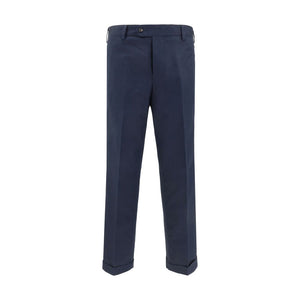 Germano Blue Cotton Casual Pants