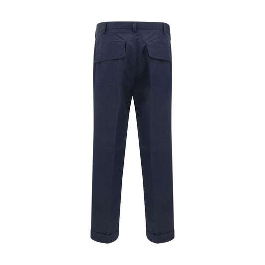 Germano Blue Cotton Casual Pants