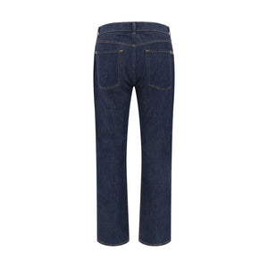 7FOR Blue Cotton Straight-Leg Jeans
