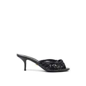 Dolce & Gabbana Black Snake Skin  Platform Sandals