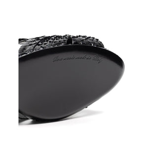 Dolce & Gabbana Black Snake Skin  Platform Sandals