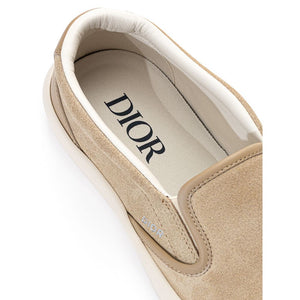 Dior Beige Leather Slip-On Loafers