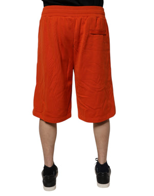 Dolce & Gabbana Red Cotton Blend Mid Waist Men Bermuda Shorts