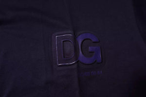 Dolce & Gabbana Navy Blue DG Logo Cotton Crew Neck T-shirt