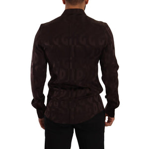 Dolce & Gabbana Bordeaux Silk Pattern Shirt