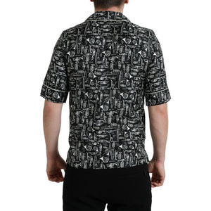 Dolce & Gabbana Black Silk Pattern Shirt