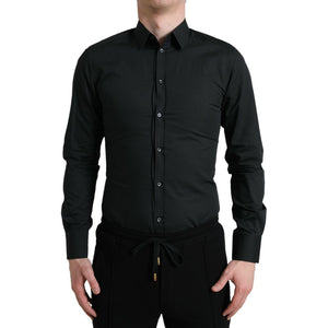 Dolce & Gabbana Black Cotton Dress Shirt