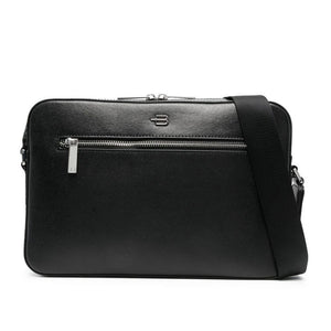 Baldinini Trend Black Calfskin Messenger Bag