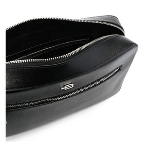 Baldinini Trend Black Calfskin Messenger Bag