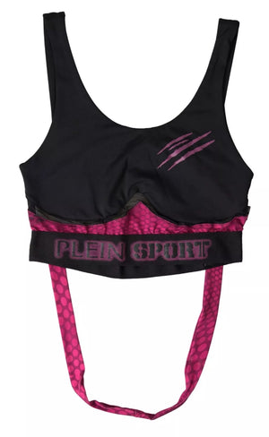Plein Sport Black Fuchsia Logo Athlete Hannah Bra Underwear