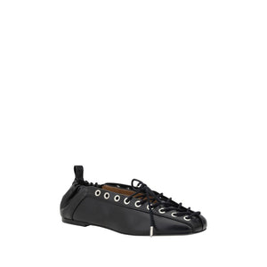 Ganni Black Polyester Ballet Flats
