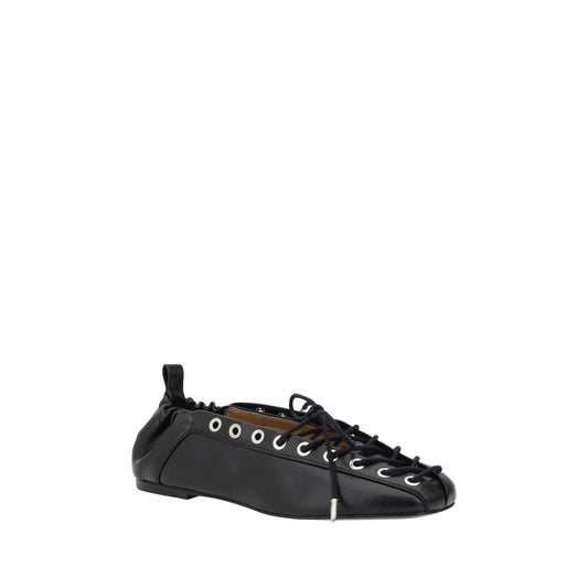 Ganni Black Polyester Ballet Flats