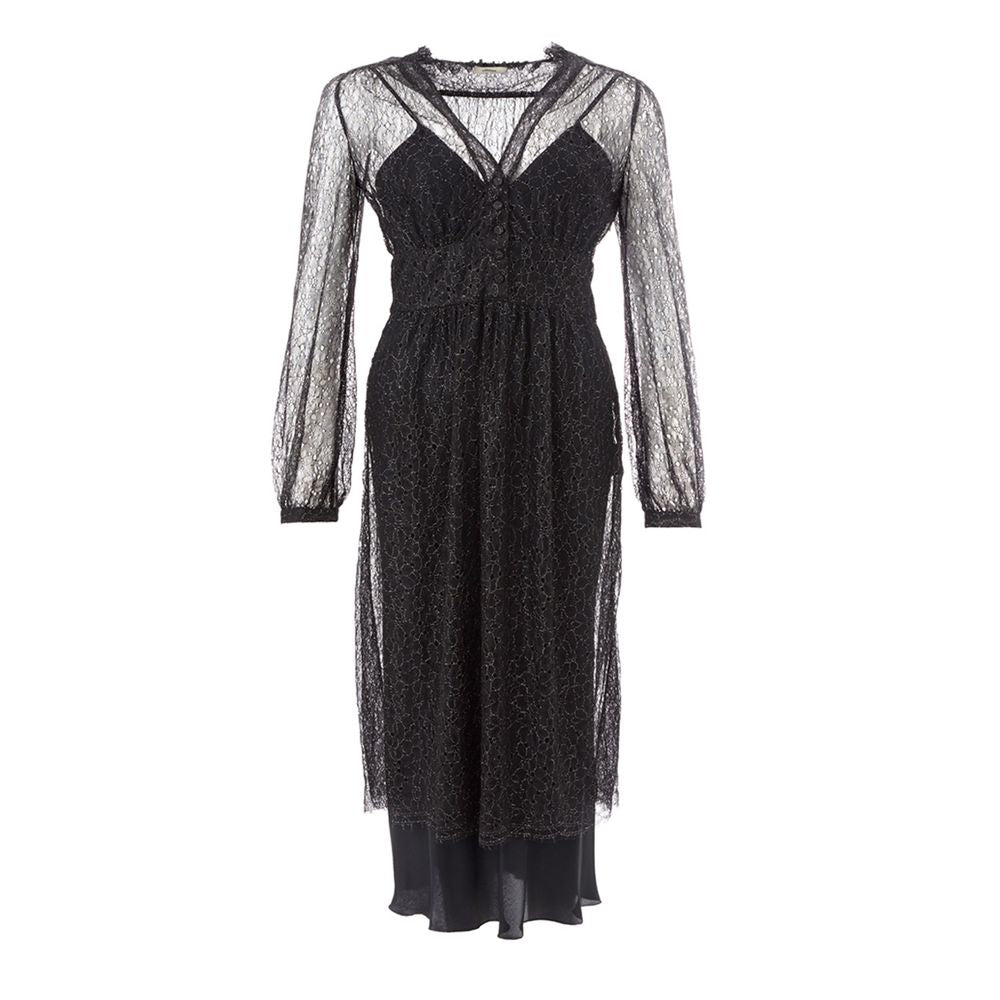 Lardini Black Nylon Casual Dress