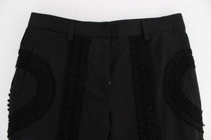 Dolce & Gabbana Black Cotton Stretch Torero Capris Pants