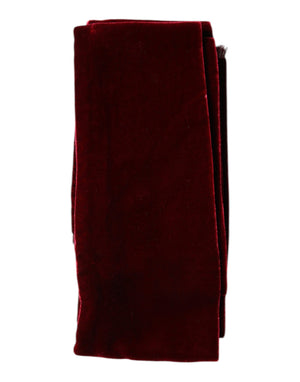 Dolce & Gabbana Bordeaux Cotton Silk Fringe Shawl Wrap Scarf