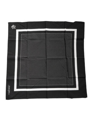 Dolce & Gabbana Black Polka Dots Cotton Handkerchief Scarf