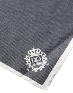 Dolce & Gabbana Gray Crown Logo Square Handkerchief Scarf