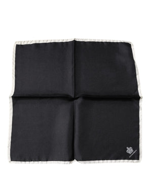 Dolce & Gabbana Black Crown Logo Square Handkerchief Scarf