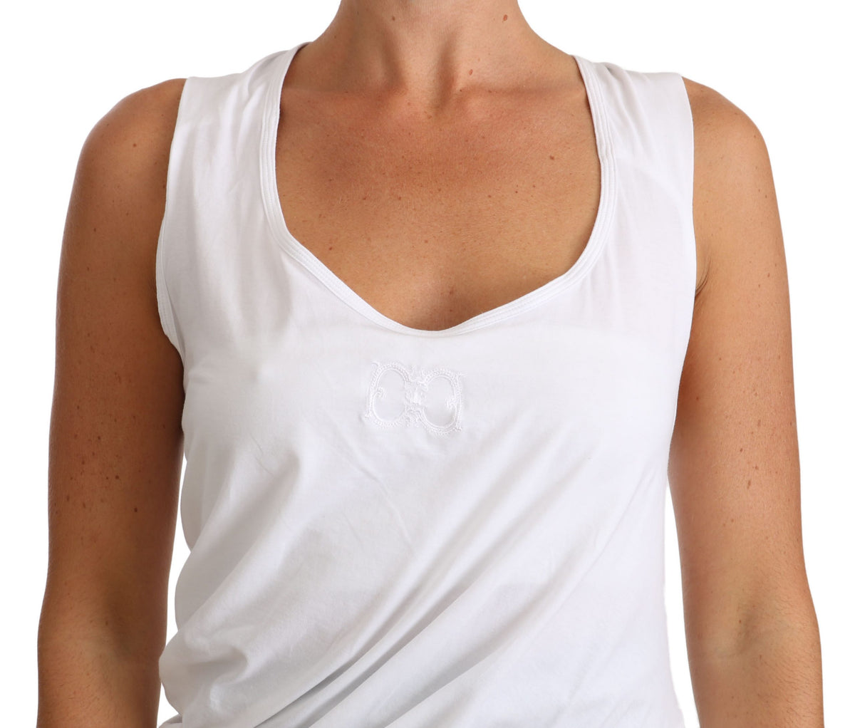 Cavalli White Top Tank CAVALLI T-Shirt Jersey
