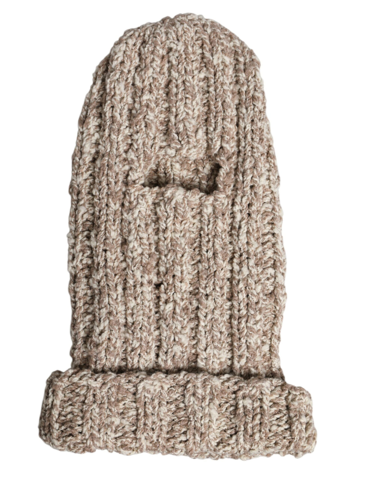 Dolce & Gabbana Beige Wool Knitted Ski Mask Balaclava Hat