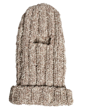 Dolce & Gabbana Beige Wool Knitted Ski Mask Balaclava Hat