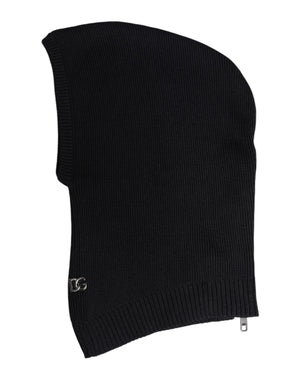 Dolce & Gabbana Black Wool Whole Head Wrap Balaclava Hat