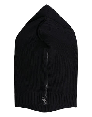 Dolce & Gabbana Black Wool Whole Head Wrap Balaclava Hat