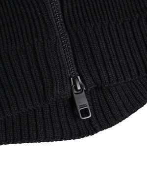 Dolce & Gabbana Black Wool Whole Head Wrap Balaclava Hat