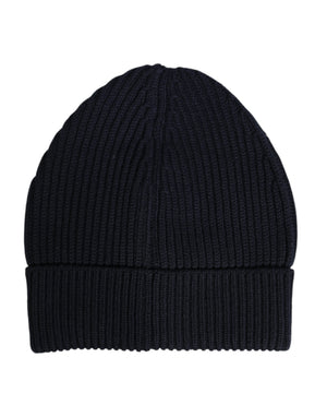 Dolce & Gabbana Black Cashmere Knitted Winter Beanie Hat