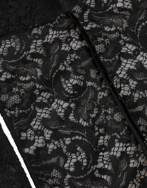 Dolce & Gabbana Black Floral Lace Whole Head Wrap Hat